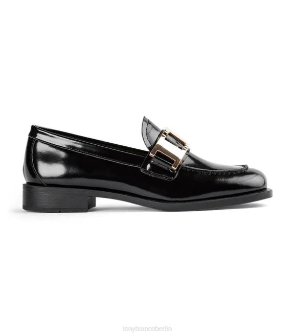 Slipper| de Tony Bianco Frauen Ruiz-Wohnungen Schwarz hochglänzend 4624600